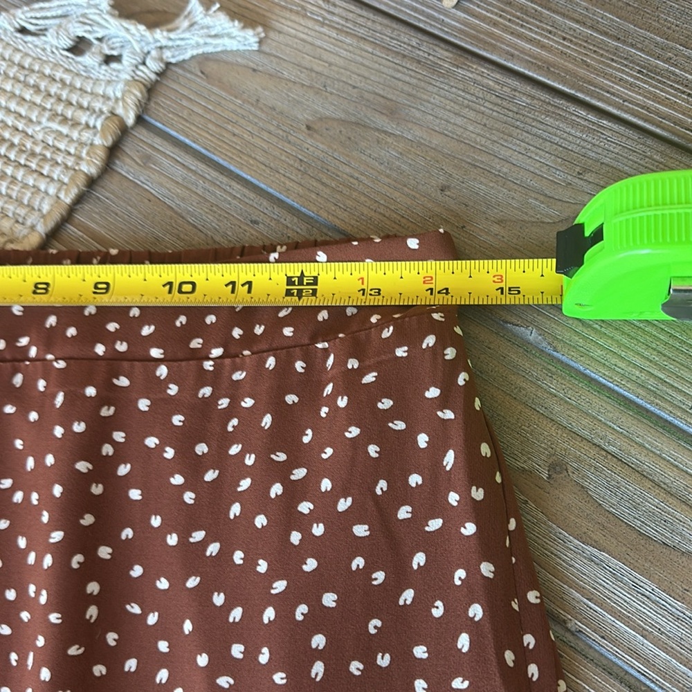 Very J Rust Brown Polka Dot Ruffled Maxi Skirt - Picture 7 of 11